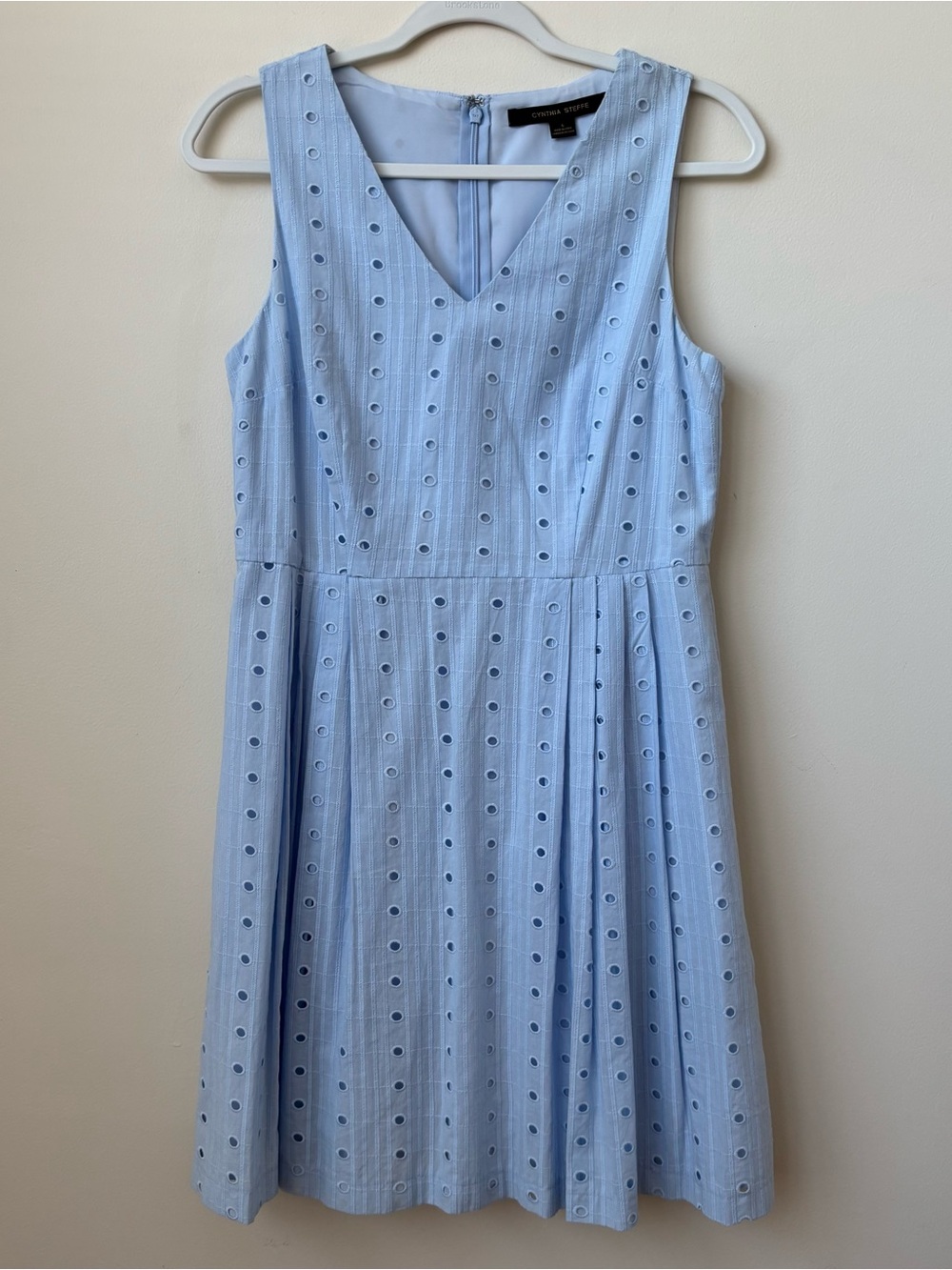 Cynthia Steffe Woman’s Light Blue Eyelet Dress Size 6